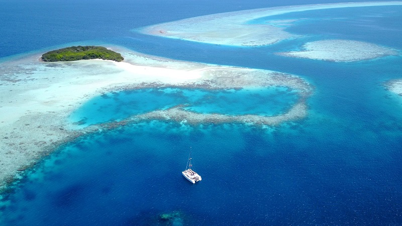 sailing in the Maldives